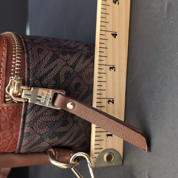 Steve Madden Mini Bjacki-L Brown/Black Monogrammed Backpack. - Picture 10 of 11